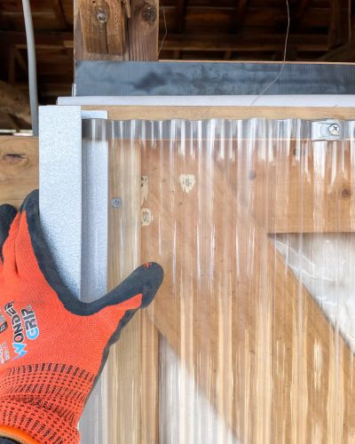 ポリか波板の際の処理の様子