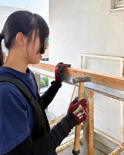 大学出の水切り施工